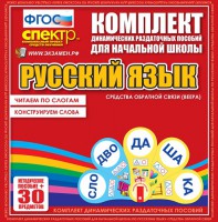 Динамические раздаточные пособия. Русский язык (веера). Читаем по слогам (слоги из двух букв). Конструируем слова (слоги из двух и трех букв). - fgospostavki.ru - Первоуральск