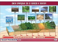 Таблица демонстрационная "Смена природных зон от полюсов к экватору" (винил 70*100) - fgospostavki.ru - Первоуральск