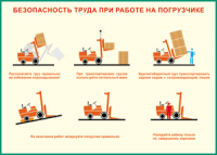 Таблица "Безопасность труда при работе на погрузчике" (100х140 сантиметров, винил) - fgospostavki.ru - Первоуральск