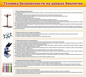 Стенд "Техника безопасности на уроках биологии" Вариант 2 - fgospostavki.ru - Первоуральск