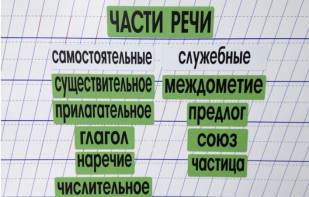 Набор магнитных карточек "Части речи" (фон зелёный) - fgospostavki.ru - Первоуральск