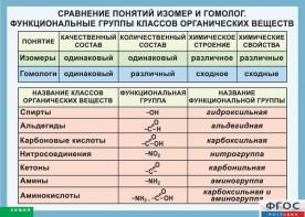 Таблица. Сравнение понятий изомер и гомолог. Функциональные группы классов органических веществ. - fgospostavki.ru - Первоуральск