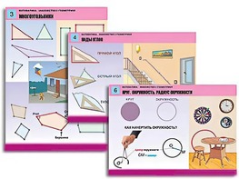 Комплект таблиц "Математика. Знакомство с геометрией" (6 таблиц, формат А1, ламинированные) - fgospostavki.ru - Первоуральск